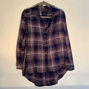 American Eagle Babydoll plaid flannel